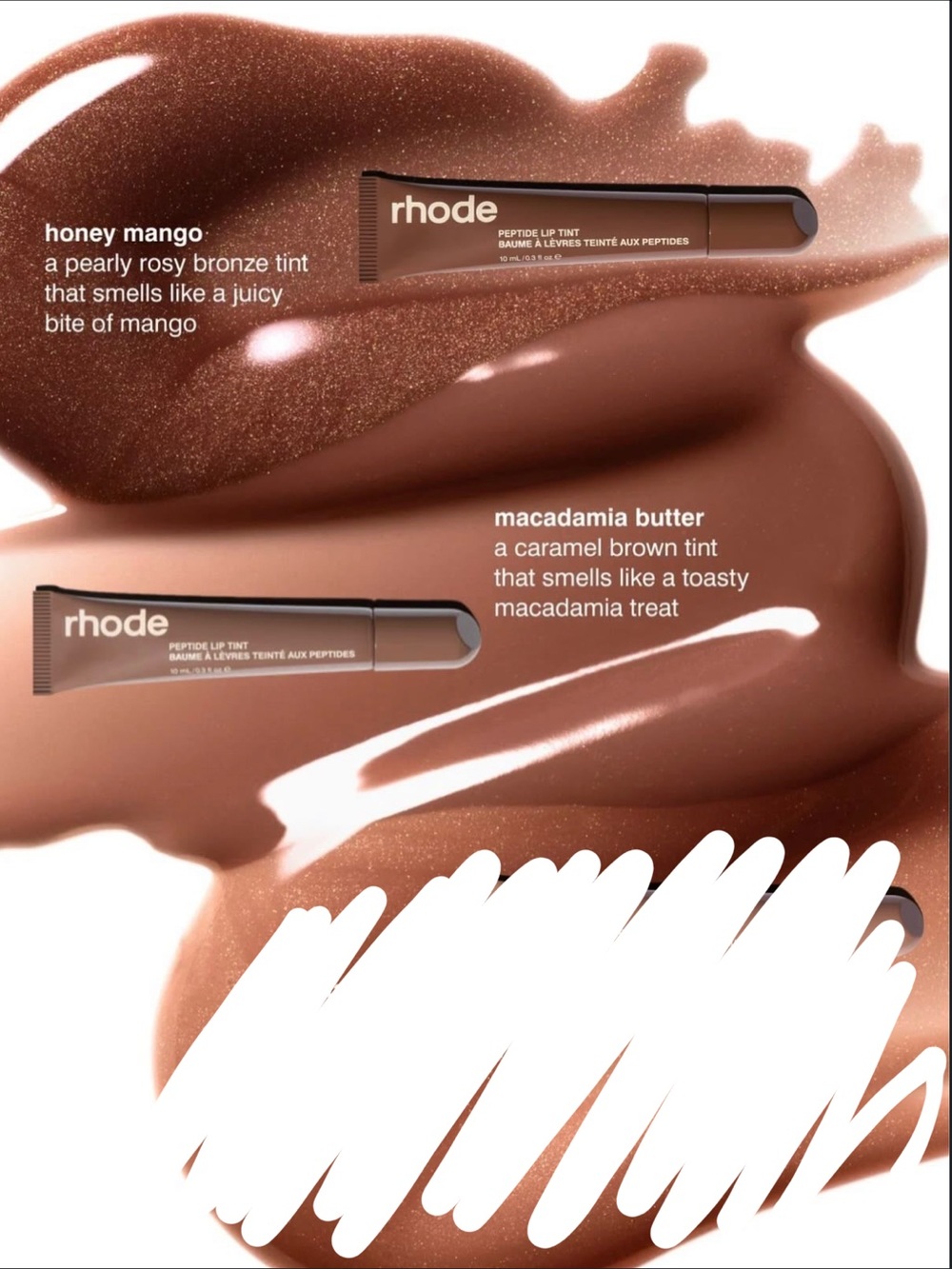 Rhode Honey Mango Macadamia Butter Lip peptide lip tint gloss balm bronze summer